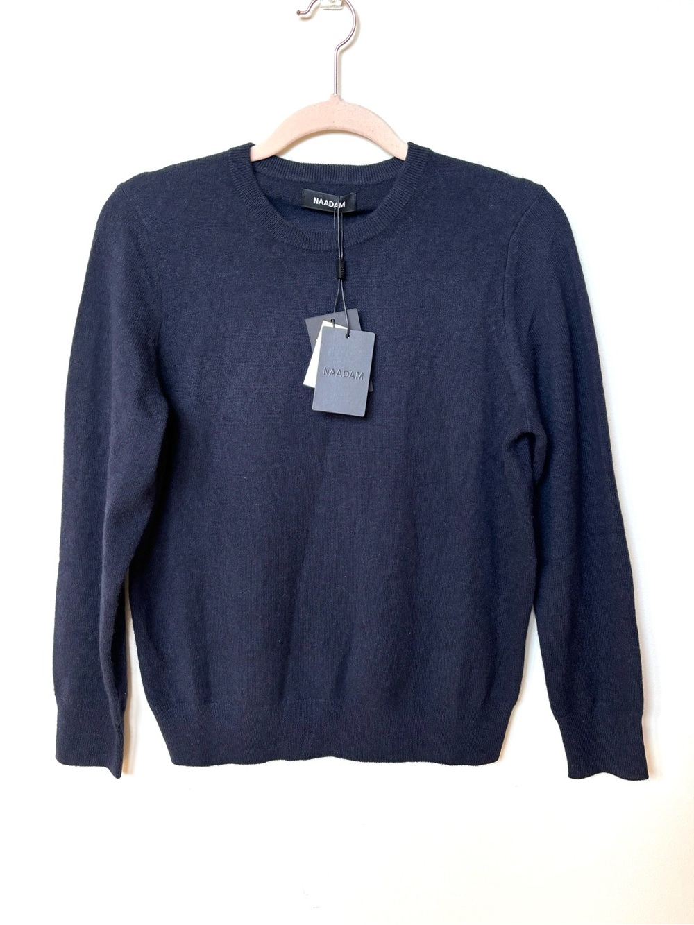 NAADAM Navy Crewneck Cashmere Sweater Sz M-NWT